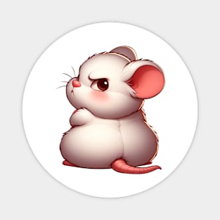 Cute, grumpy mouse. Magnet